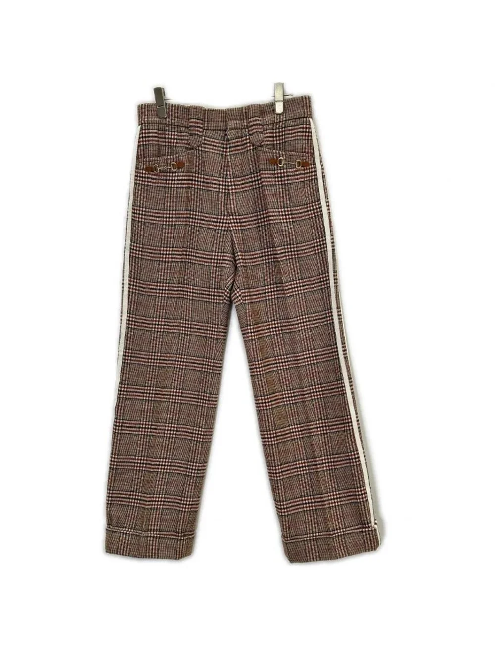 Gucci Adidas Brown Horsebit Wool Trousers Pants 44